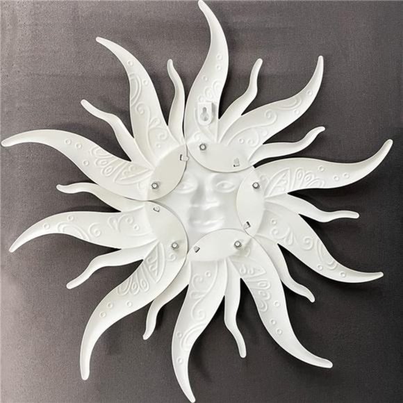 Metal Sun Wall Art Decor,17.3Inches Sun Face Garden Sculptures Statues Wall Art - Picture 3 of 6